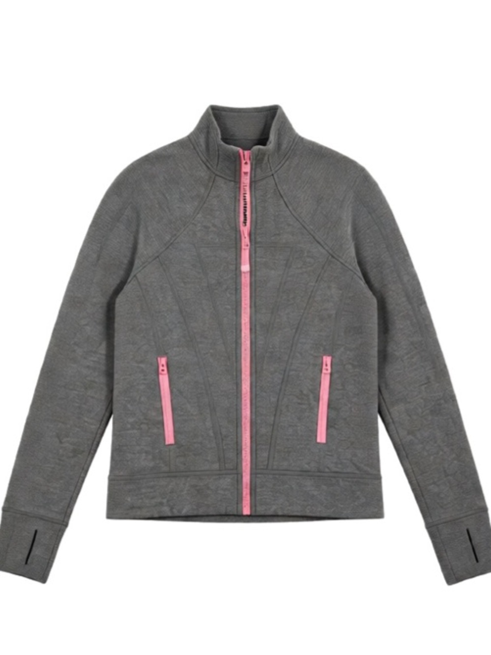Ivivva by lululemon Girls’ Size 8 Gray Pink Full-Zip Athletic Jacket Like New